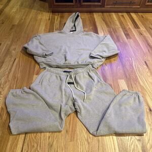 Essentials Fear Of God Matching Sweatsuit Gray Size L Pants & Hoodie 2pc